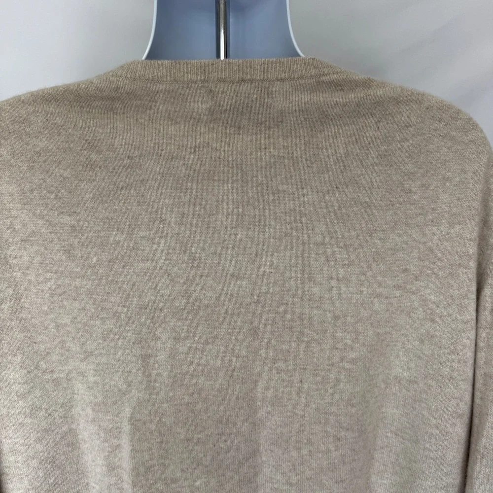 Joseph & Lyman Mens  Beige Heather 100% Cashmere XXL V-Neck Sweater Classic Fit